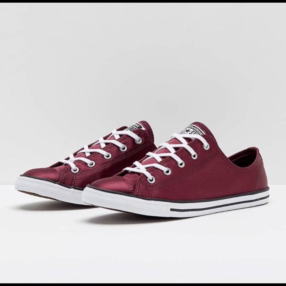 Maroon satin Converse